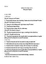 Đề kiểm tra thực hành học kì I Tin học 6 (Có đáp án)